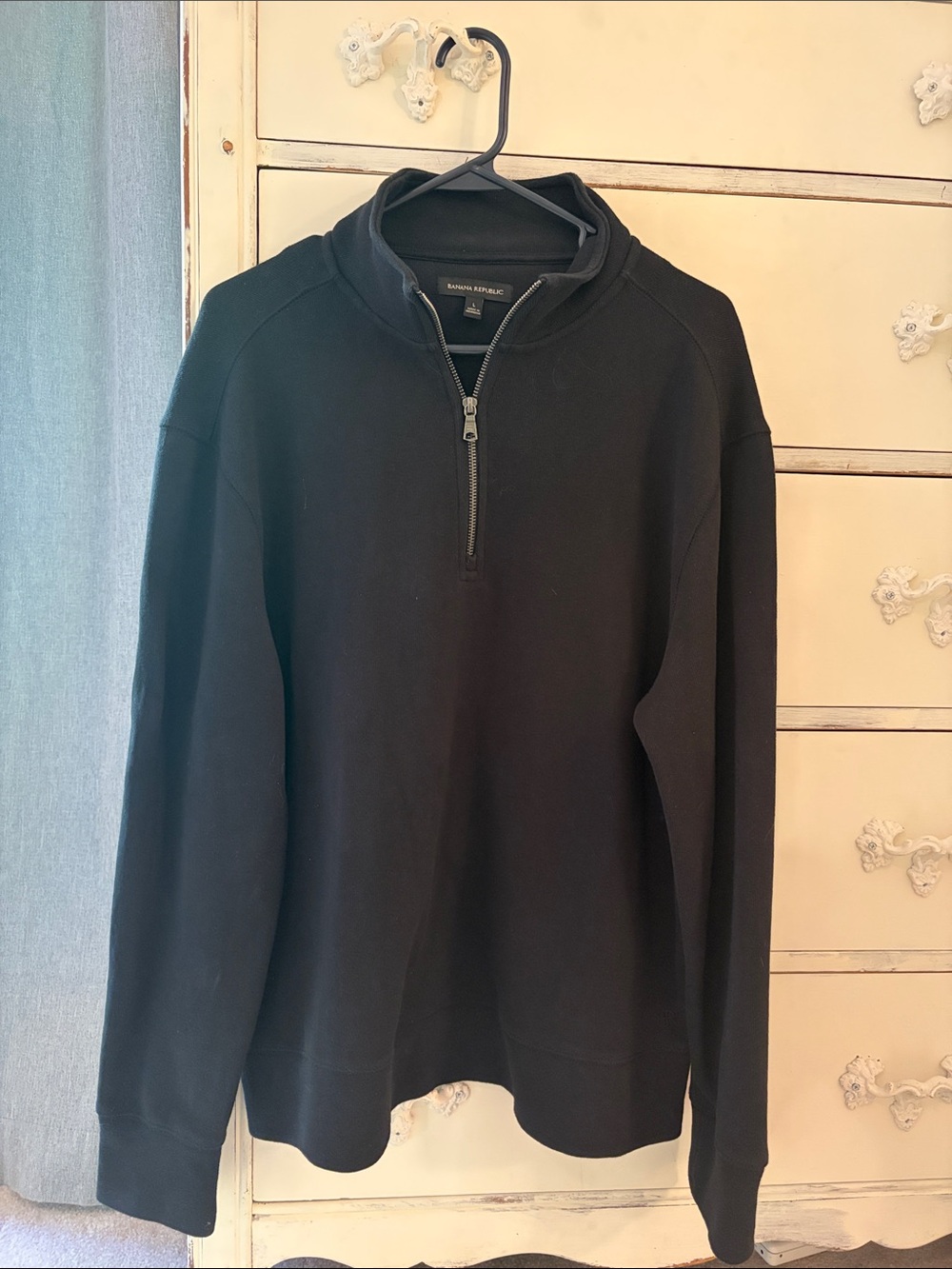 Banana Republic Men's Black Quarter-Zip Pullover Sweater